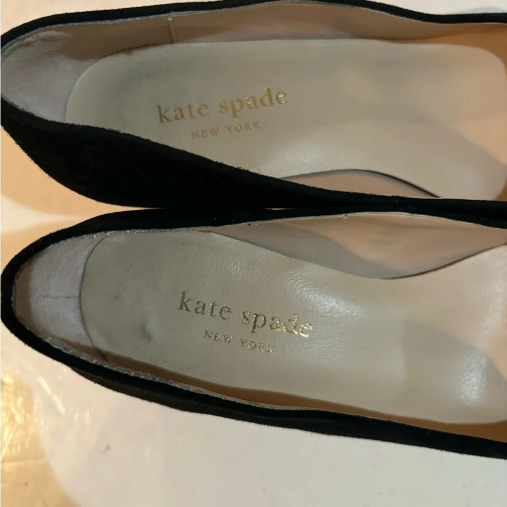 KATE SPADE Black Suede HEELS 5 1/2 M